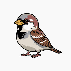 Fototapeta premium Illustration of a Cute Sparrow Bird
