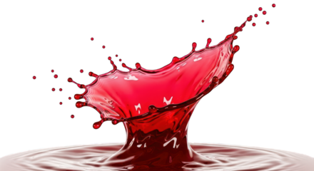 Red liquid splash forming a crown shape against a black background