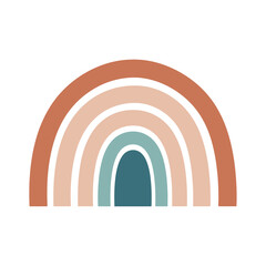 Obraz premium Simple, stylized illustration of a colorful rainbow with a minimalist design, perfect for decoration.