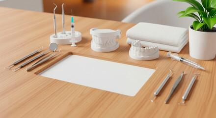 Dentist's Flat Lay with Space for Text

