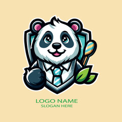 Panda  mascot colorful style logo icon vector .
