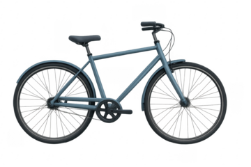 Light blue bicycle isolated on transparent background with clipping path