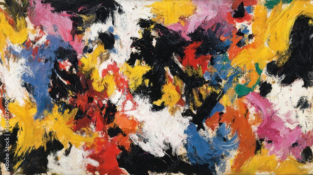Aufkleber vibrant abstract art with bold colors in dynamic composition, featuring swirls and texture for energ