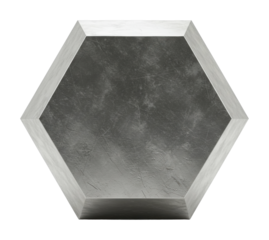 Hexagonal metal plate display modern home decor minimalist environment top contemporary concept. Cut out png