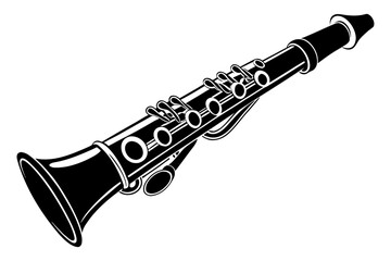 Naklejka premium Vector silhouette of a clarinet