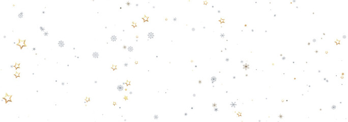 Winter holiday background with gold stars and silver snowflakes. Perfect for Christmas and New Year designs.