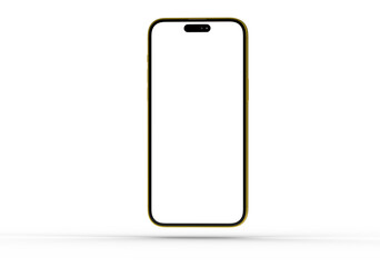High-quality image of a gold smartphone with a blank screen, perfect for app presentations or website mockups.