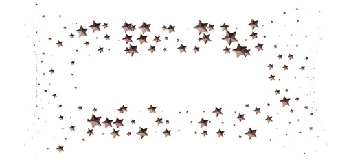 Fototapeta premium Beautiful image of rose gold stars scattered on a white background. Perfect for holiday or celebration designs.