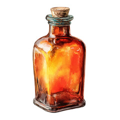 A watercolor painting of Bottle, vector illustration on white background.