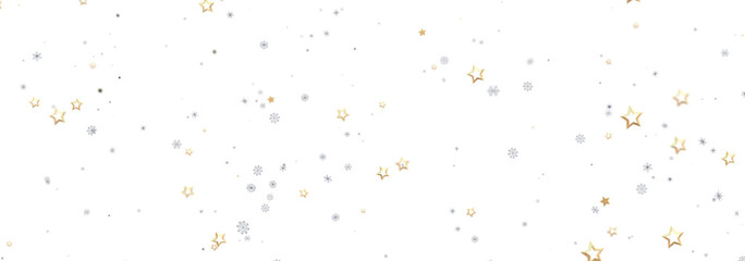 Elegant backdrop with gold and silver stars, perfect for holidays or celebrations.