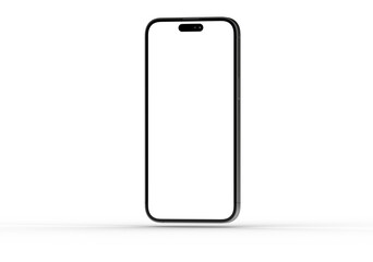 High-quality image of a modern smartphone with a blank screen, perfect for app presentations or website mockups. Isolated on white background.