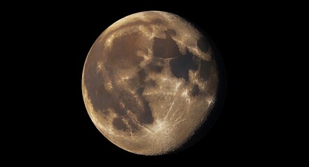 Obraz premium Detailed lunar surface illuminated by celestial light moon craters