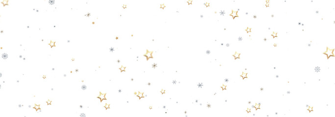Festive winter background with gold and silver stars. Perfect for holidays.