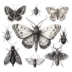 Naklejka premium set of butterflies isolated