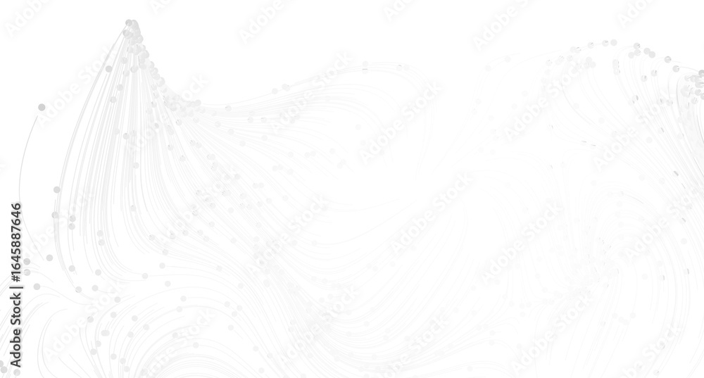 Poster abstract background with flowing white lines and dots. perfect for technology, connection, or data c