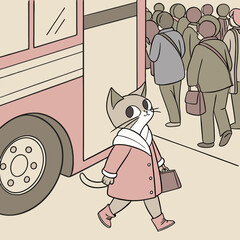 Cat Wearing a pink coat