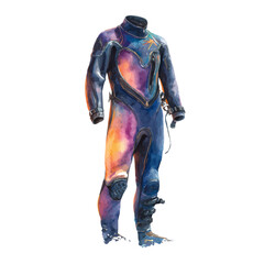 Wetsuit, watercolor painting, vector illustration, isolated on a white background.