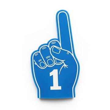 Blue foam finger with number one