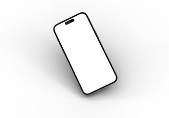 High-quality image of a modern smartphone with a blank screen, perfect for app presentations or website mockups.