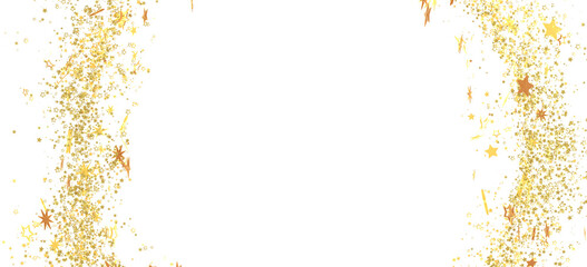 Sparkling gold stars and glitter on white. Perfect for holidays, celebrations, and more!