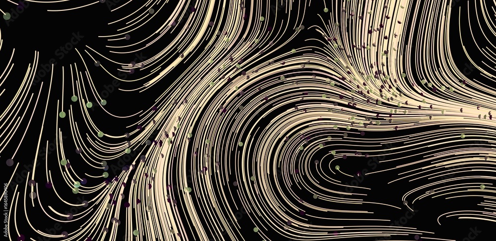 Poster abstract background with swirling lines and scattered dots. perfect for design projects.