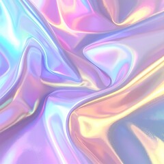Fototapeta premium 虹色ホログラフィックフォイルのシルキードレープ