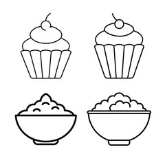 Fast food icons list bundle
