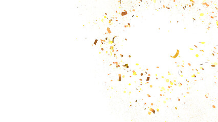 Celestial Celebration: Radiant 3D Illustration of Celestial gold Confetti