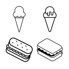Fast food icons list bundle
