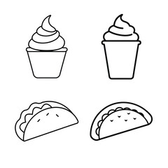 Fast food icons list bundle