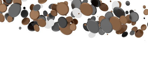 Multicolor confetti abstract background with a lot of falling pieces, isolated on a white background.