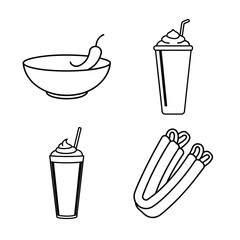 Fast food icons list bundle