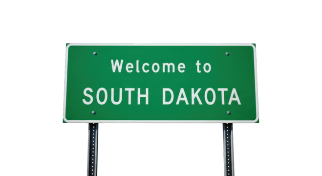 Welcome to South Dakota sign - Powered by Adobe