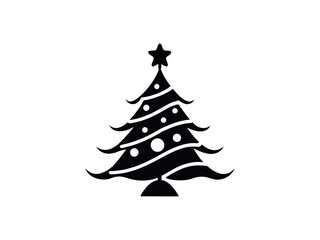 Christmas Tree Silhouette Pine, Art, sticker, icon