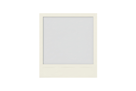 Blank instant polaroid picture frame with a subtle beige border, isolated on transparent background for memory, nostalgia, and creative design