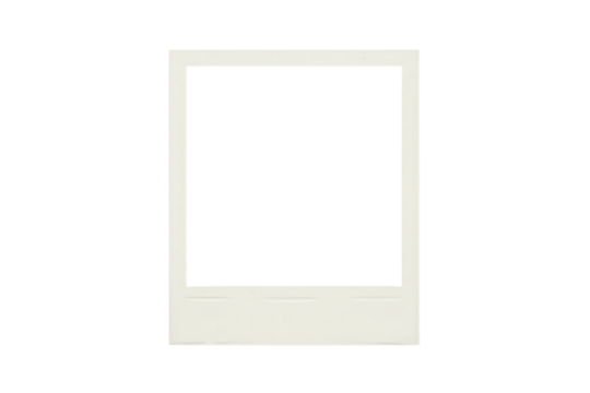 Clean empty instant polaroid picture frame with delicate off-white border, minimalist aesthetic, isolated on transparent background for pure design elements and timeless photo presentations