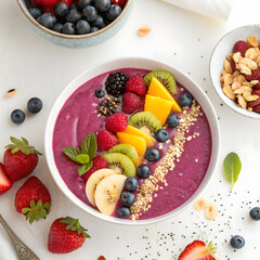 healthy breakfast with muesli and berries
