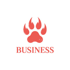 Bear paw print logo with claws for a powerful business brand.