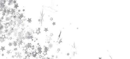 Naklejka premium Sparkling silver stars on white. Perfect for holidays, celebrations, and festive designs.