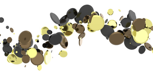 Cascading Splendor: Striking 3D Illustration Showcasing a Dazzling gold Confetti Display