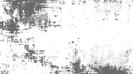 Abstract monochrome grunge texture with irregular distressed elements. Horizontal distress overlay texture with uneven grunge design style.  
