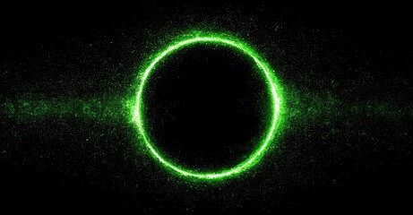 Circular green glow on dark background