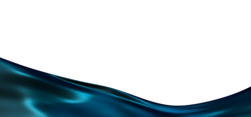 Abstract blue wave. Blue scarf. Bright blue ribbon on white background.