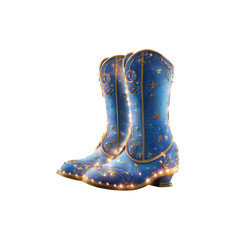 Magical Starry Night Cowboy Boots - Glimmering Footwear Fantasy