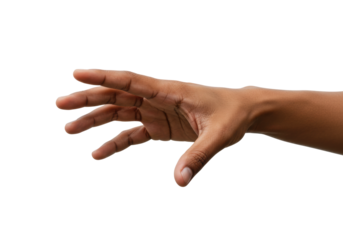 Outstretched hand gesture of communication human interaction expressive concept. Cut out png
