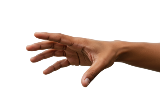 Outstretched hand gesture of communication human interaction expressive concept. Cut out png