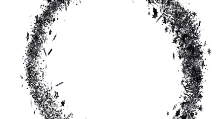 Elegant black star dust swirl frame. Perfect for backgrounds, invitations, or design projects.