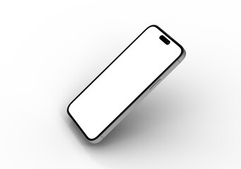 High-quality image of a modern smartphone with a blank screen, perfect for app presentations or website mockups. Download now!