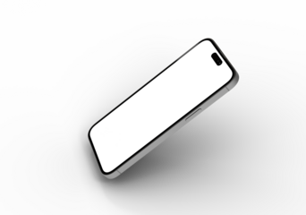 High-quality image of a modern smartphone with a blank screen, perfect for app presentations or website mockups.  Download now!