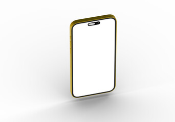 High-quality image of a gold smartphone with a blank screen, perfect for app presentations or website mockups.